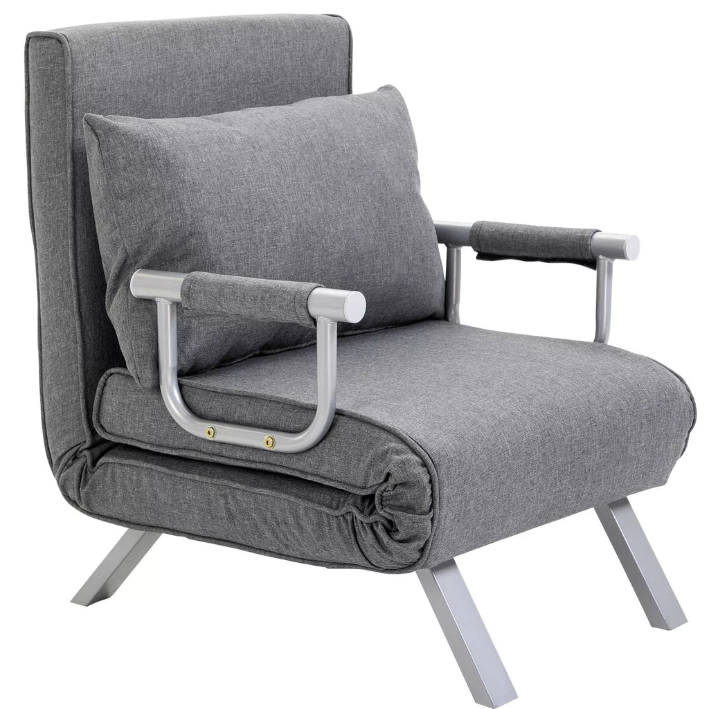 Sofa-lova su reguliojamu atlošu, 185,5 cm, pilka
