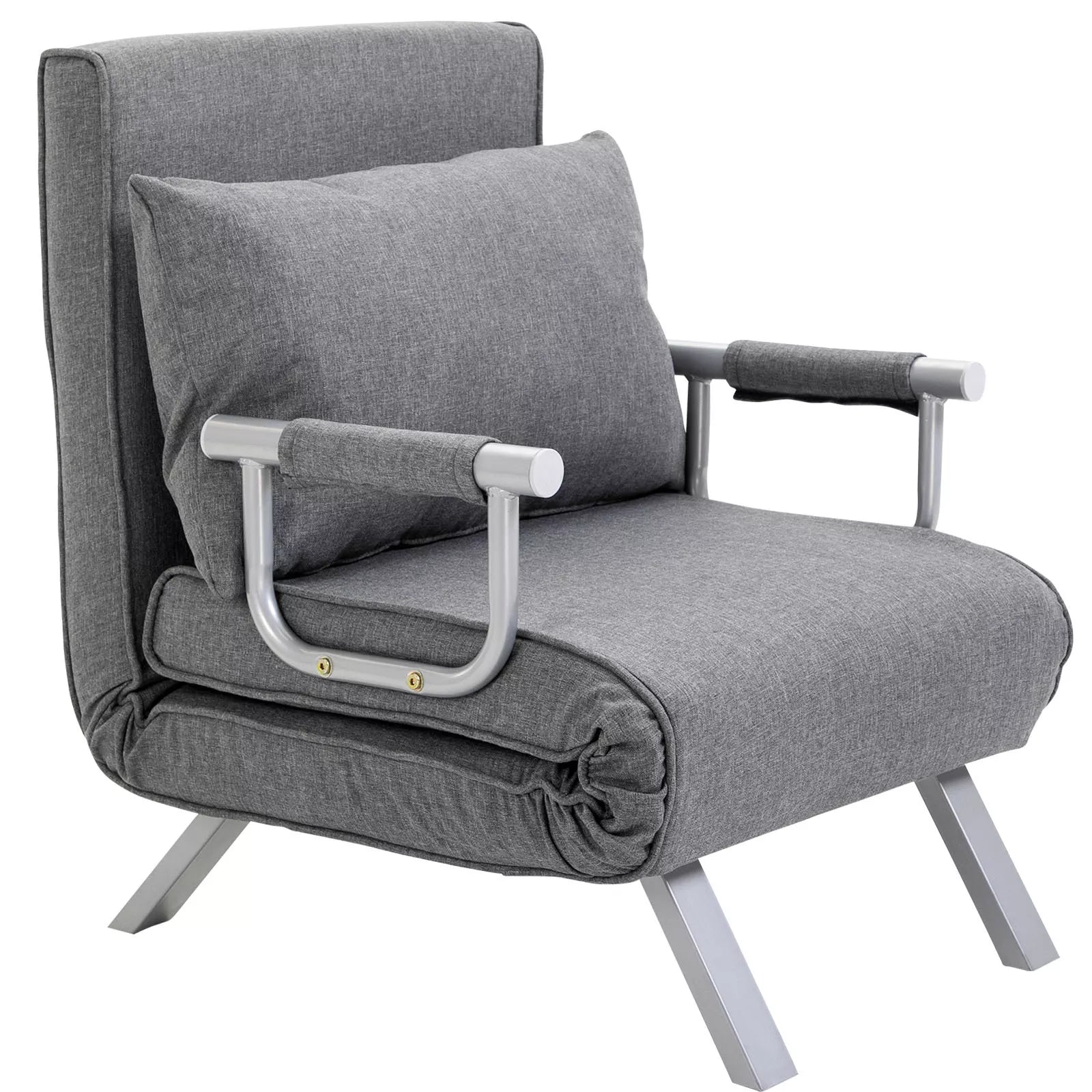 Sofa-lova su reguliojamu atlošu, 185,5 cm, pilka
