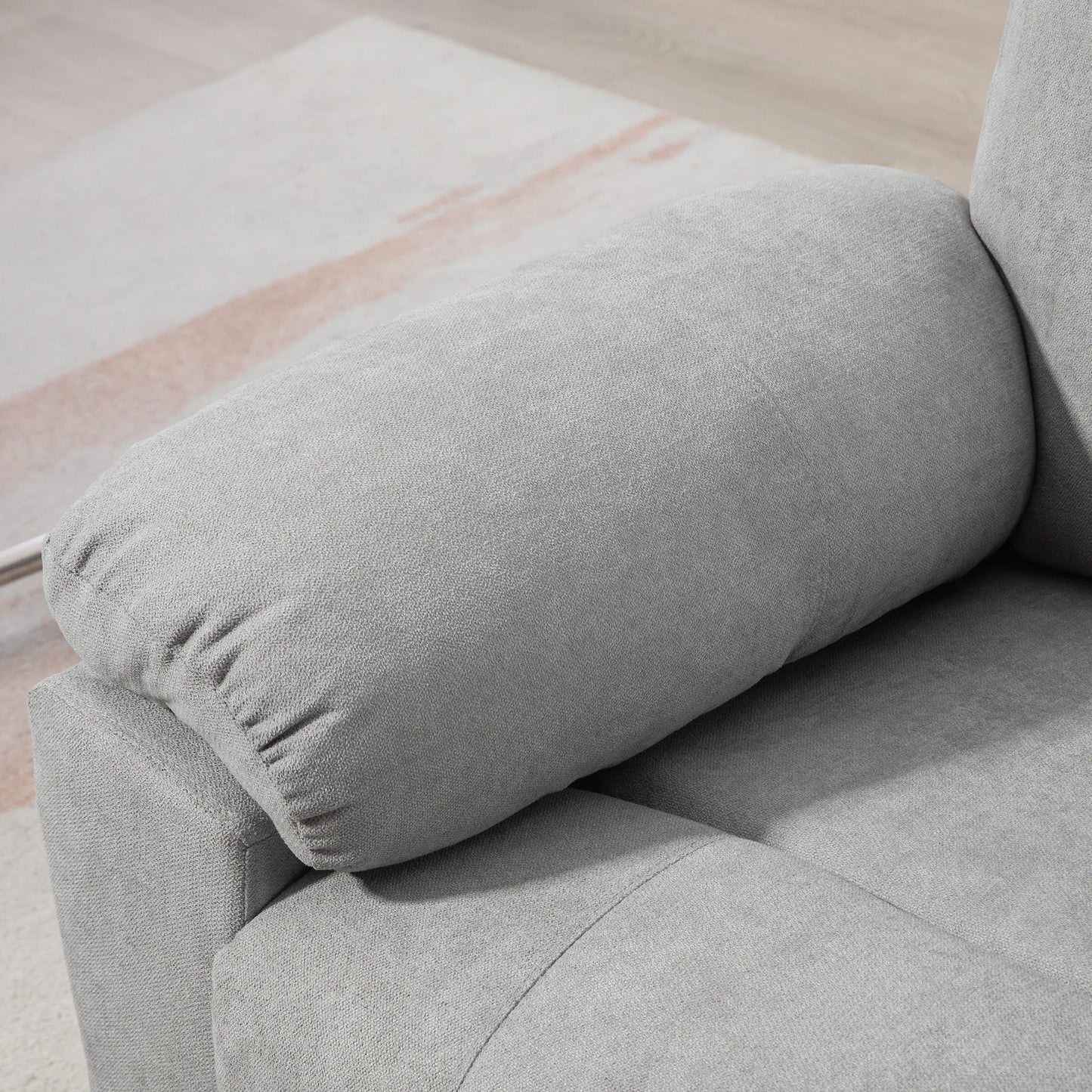 Fotelis su masažo funkcija ir pagalba atsikeliant, 8 masažo taškai, 2 šoninės kišenės, nuotolinio valdymo pultelis, 89cm x 99cm x 103cm, pilkos spalvos