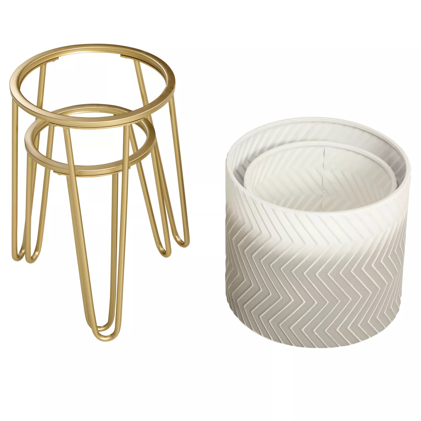 Gėlių stovų rinkinys, 2 vnt., dekoratyvinis dizainas, metalinis rėmas, 30 x 30 x 67 cm