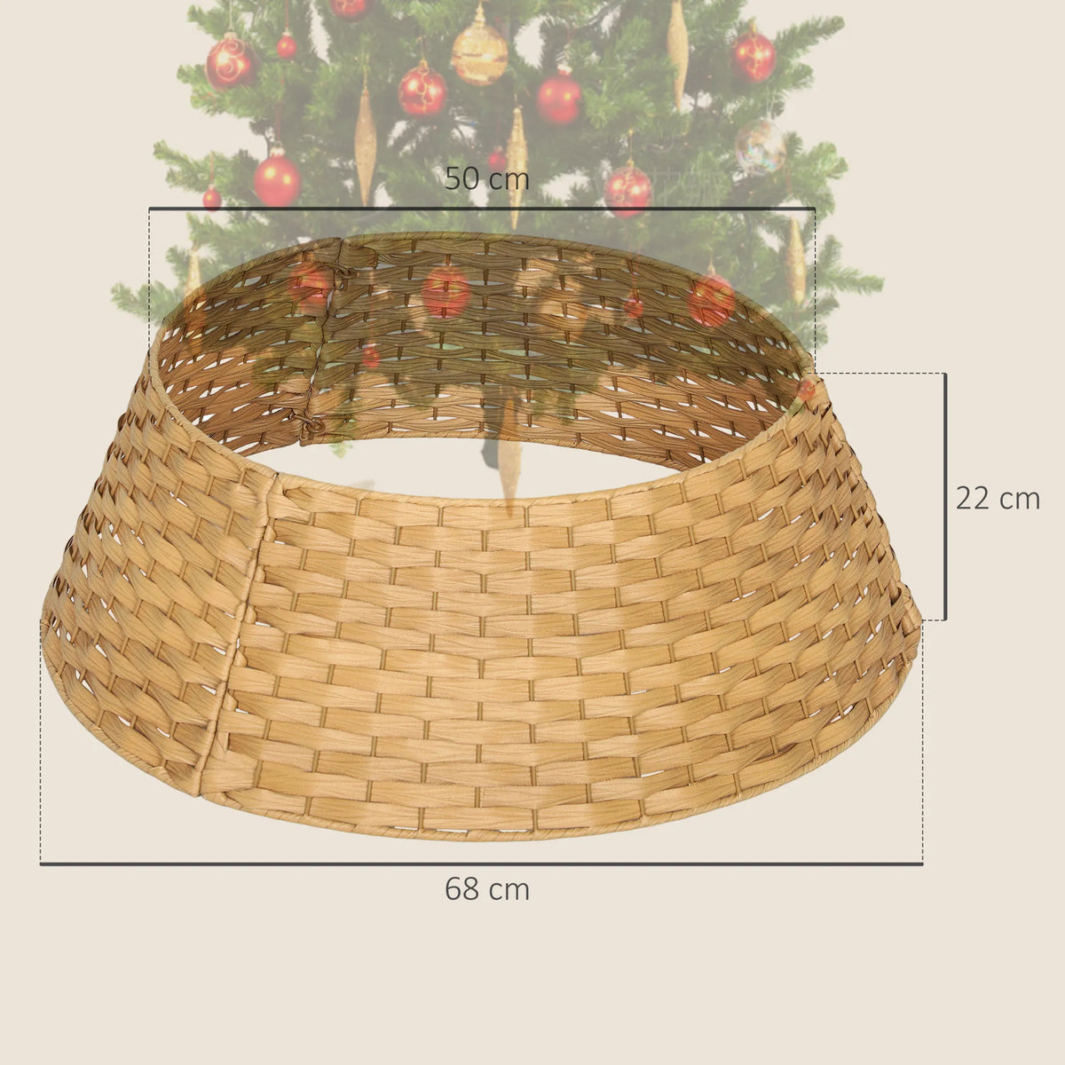 Eglutės sijonas, Ø 68 cm, natūralaus medžio spalvos
