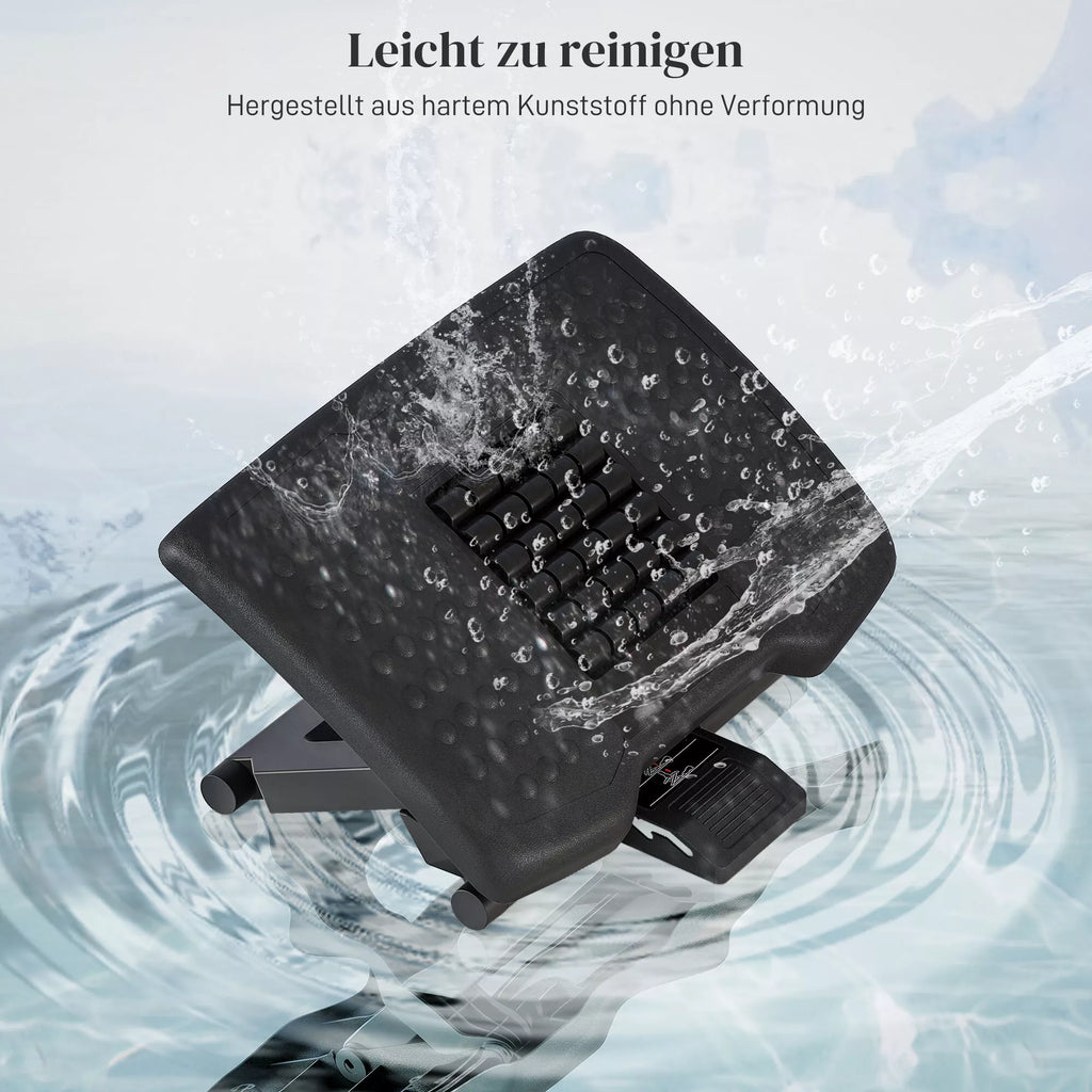Informacinė grafika apie lengvai valomą kojų atramą