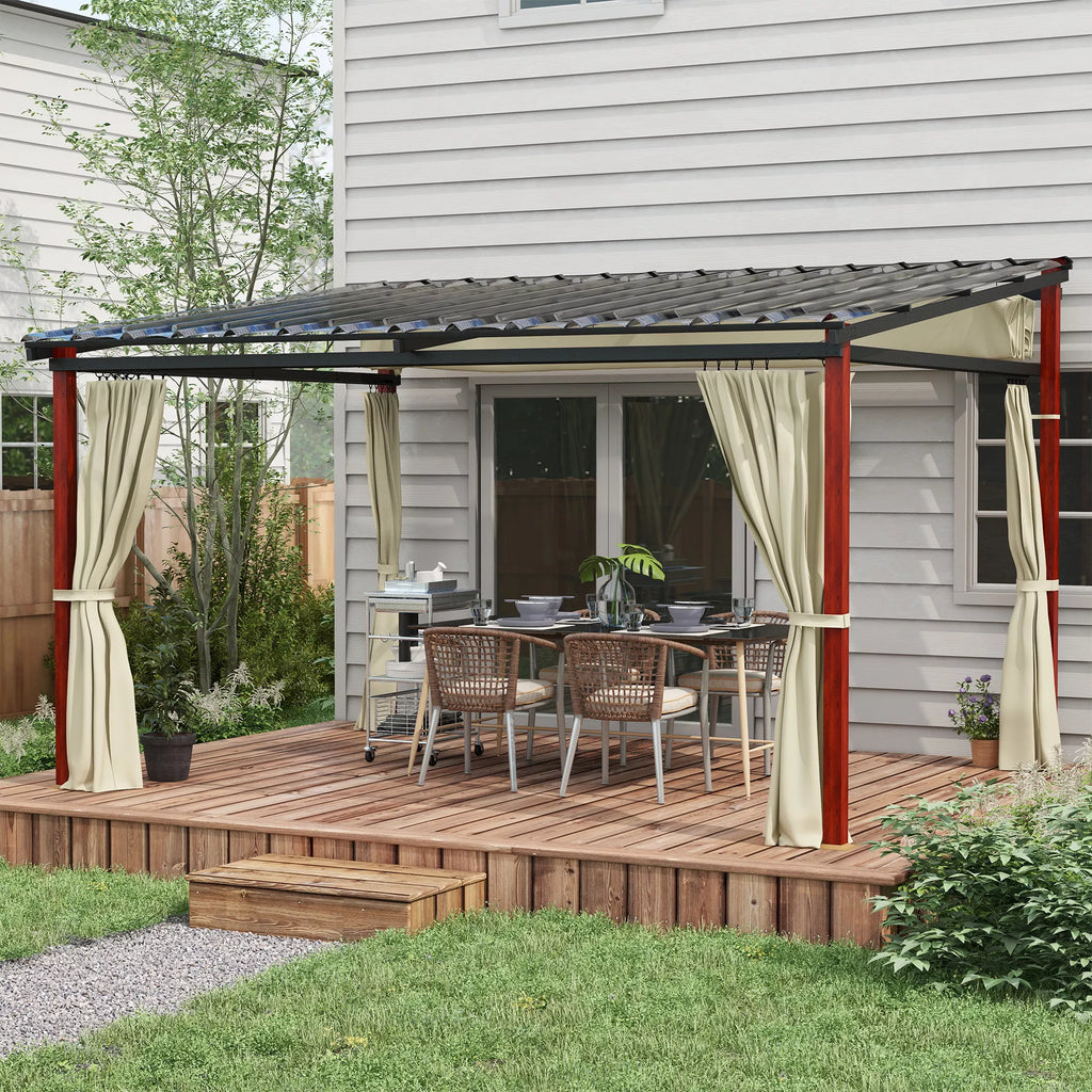 Sodo pergola, įleidžiama sodo pergola, atspari atmosferos poveikiui, su tvirtinimo medžiagomis, smėlio spalvos
