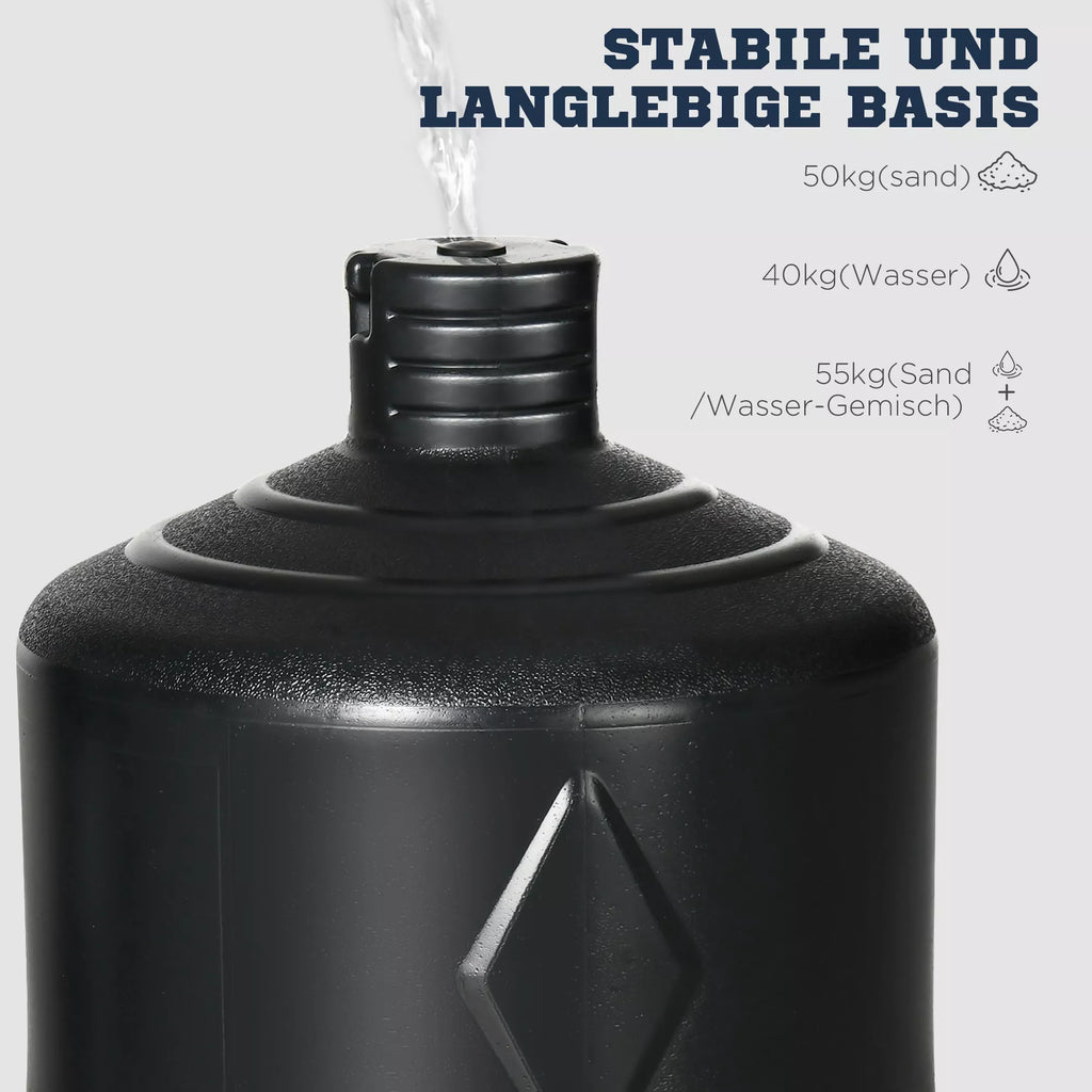 Tvirto pagrindo infografika: 50 kg smėlio arba 40 kg vandens