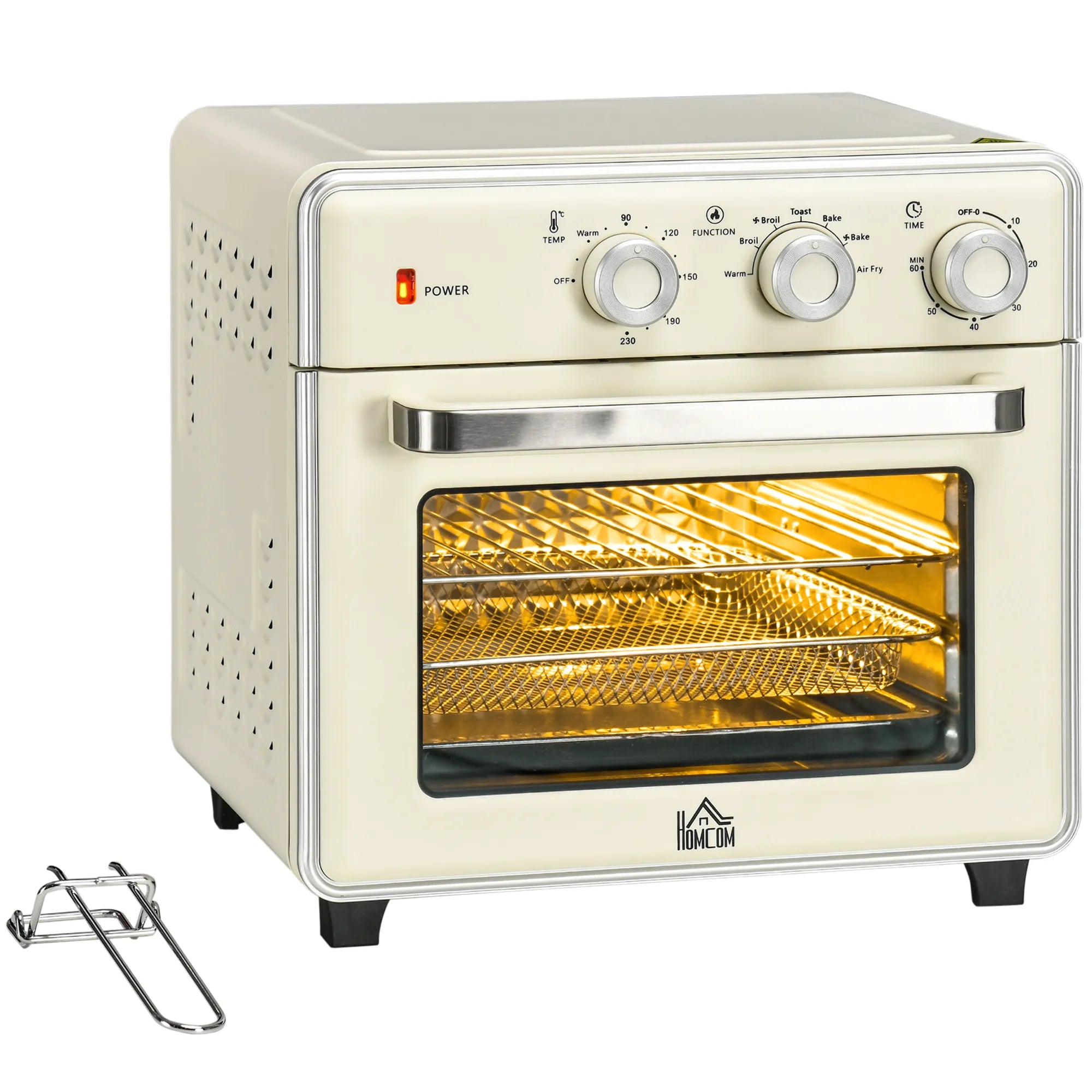 Elektrinė mini krosnelė, 1400 W, 20 l, kreminė ir sidabrinė
