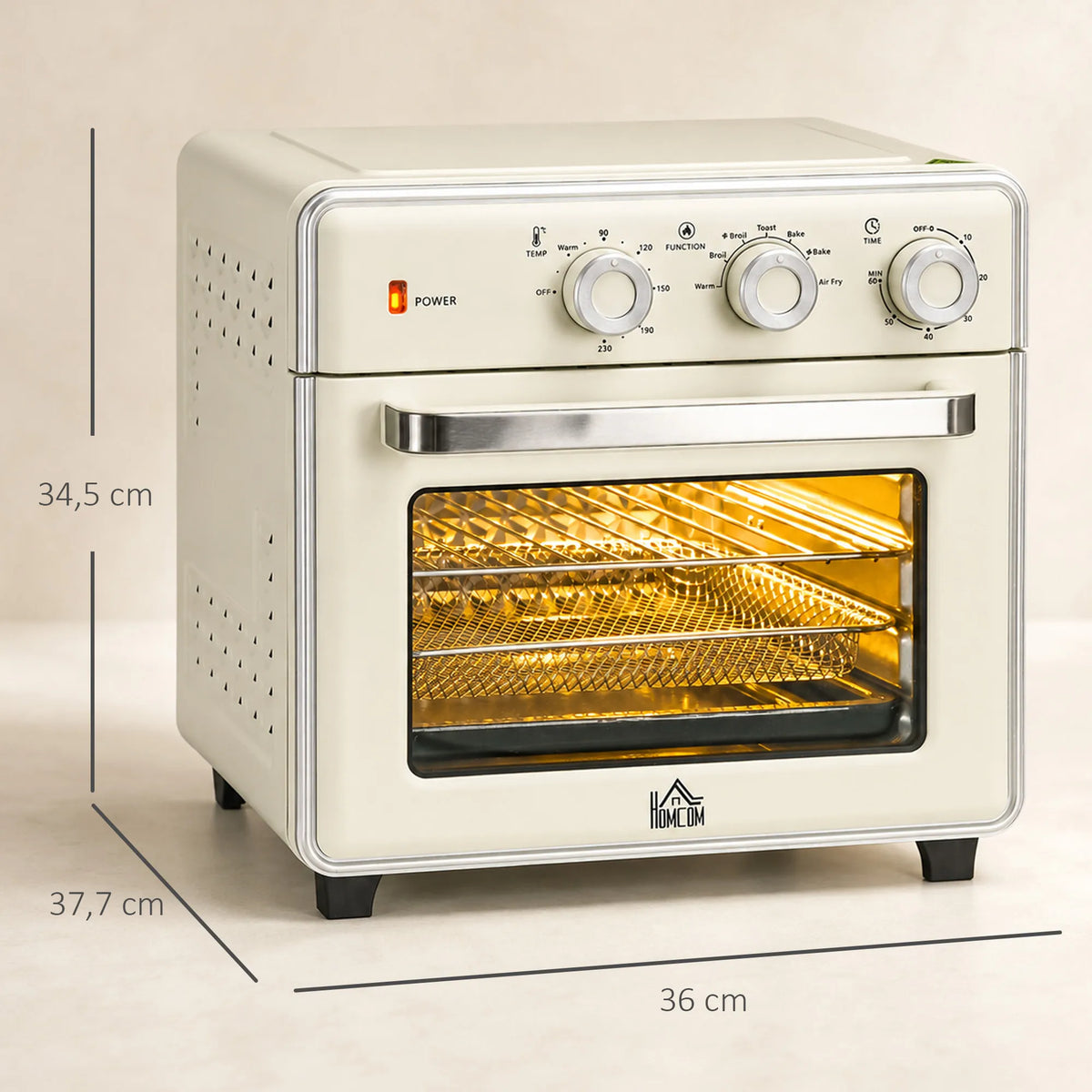 Elektrinė mini krosnelė, 1400 W, 20 l, kreminė ir sidabrinė