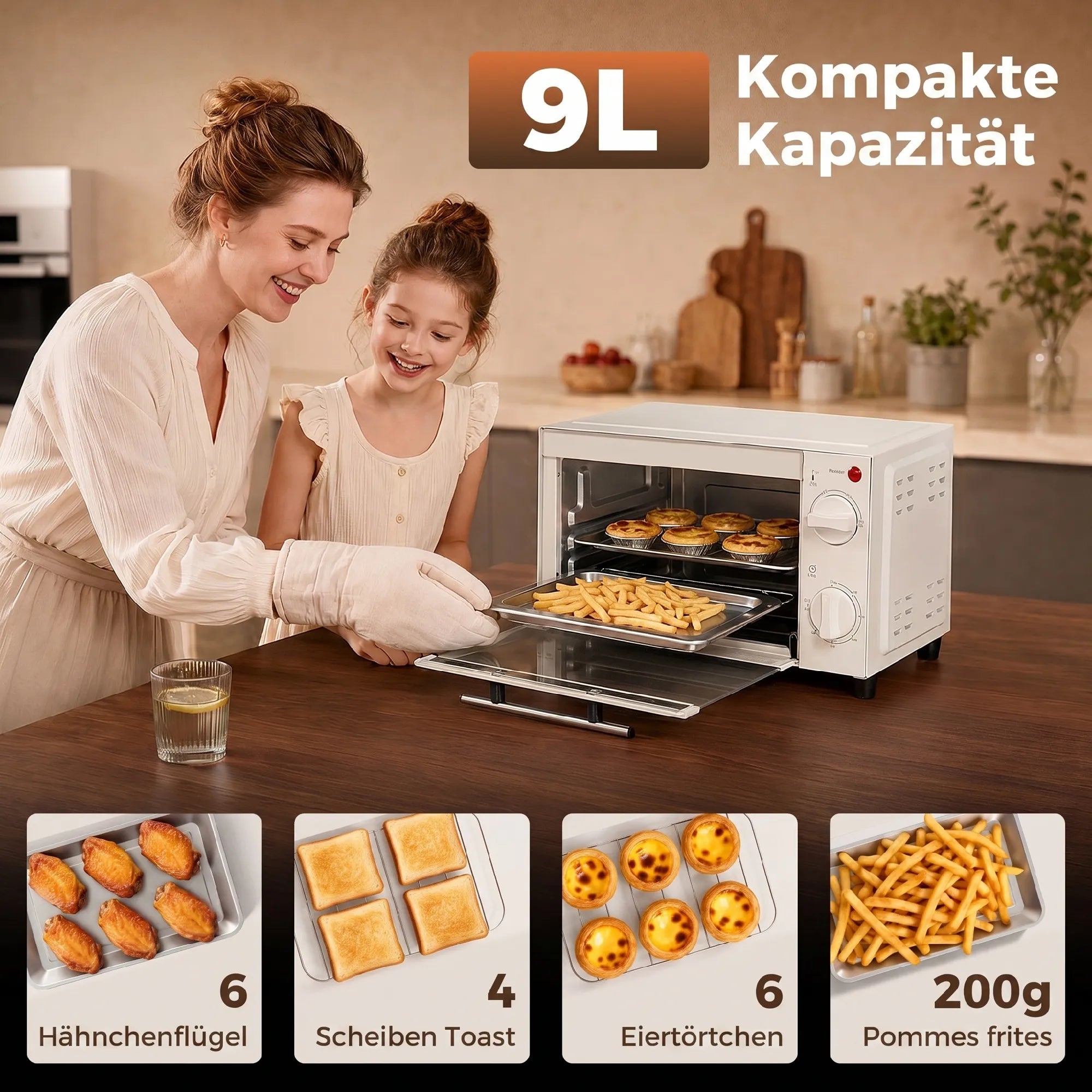 Elektrinė miniorkaitė NEFF, su laikmačiu, 9 l, kreminė balta