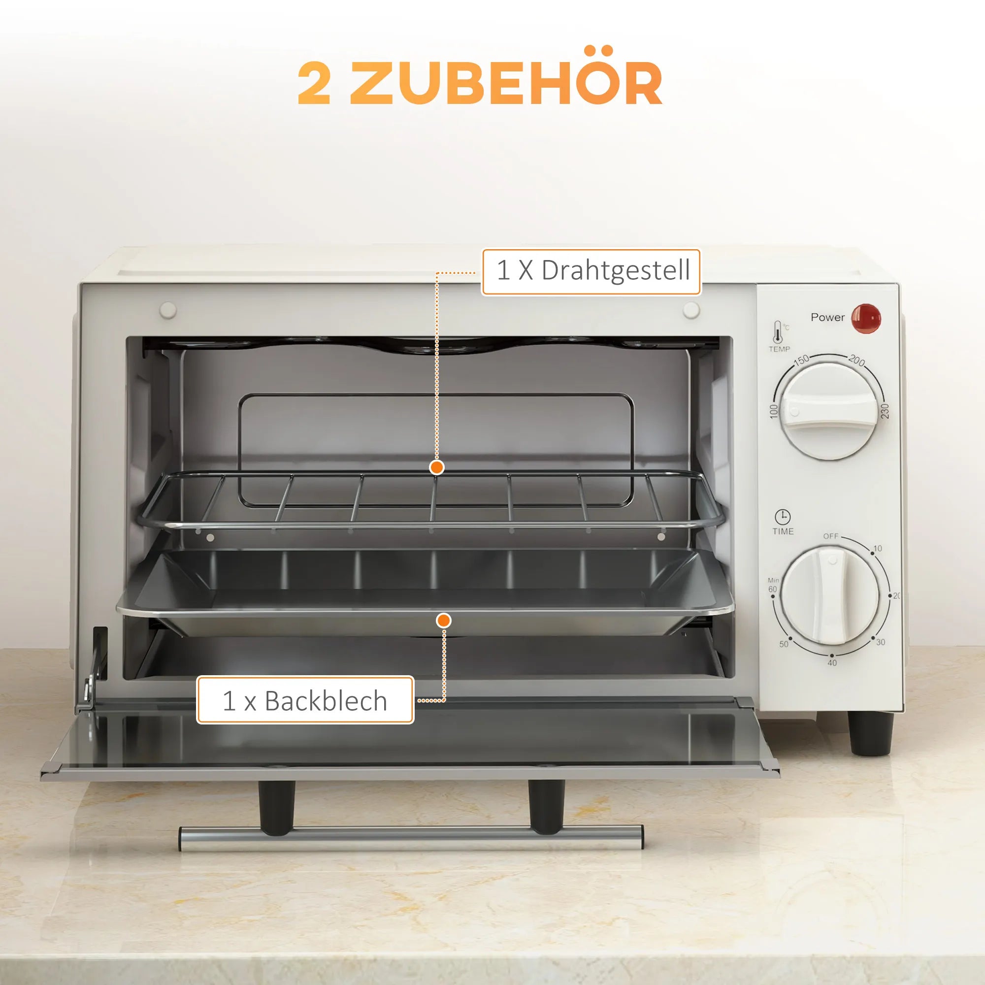 Elektrinė miniorkaitė NEFF, su laikmačiu, 9 l, kreminė balta
