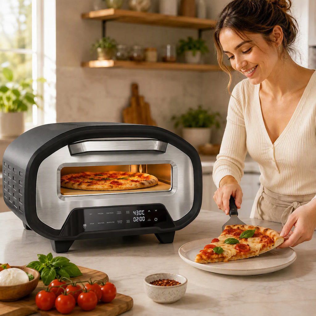 Elektrinė picų krosnelė 12 colių, 2200 W, iki 430 °C, pilka