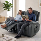 Elektrinė sofa-reglaineris dviem su masažu ir šildymu, USB ir USB-C