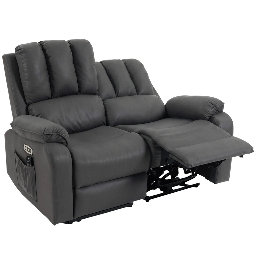 Elektrinė sofa-reglaineris dviem su masažu ir šildymu, USB ir USB-C