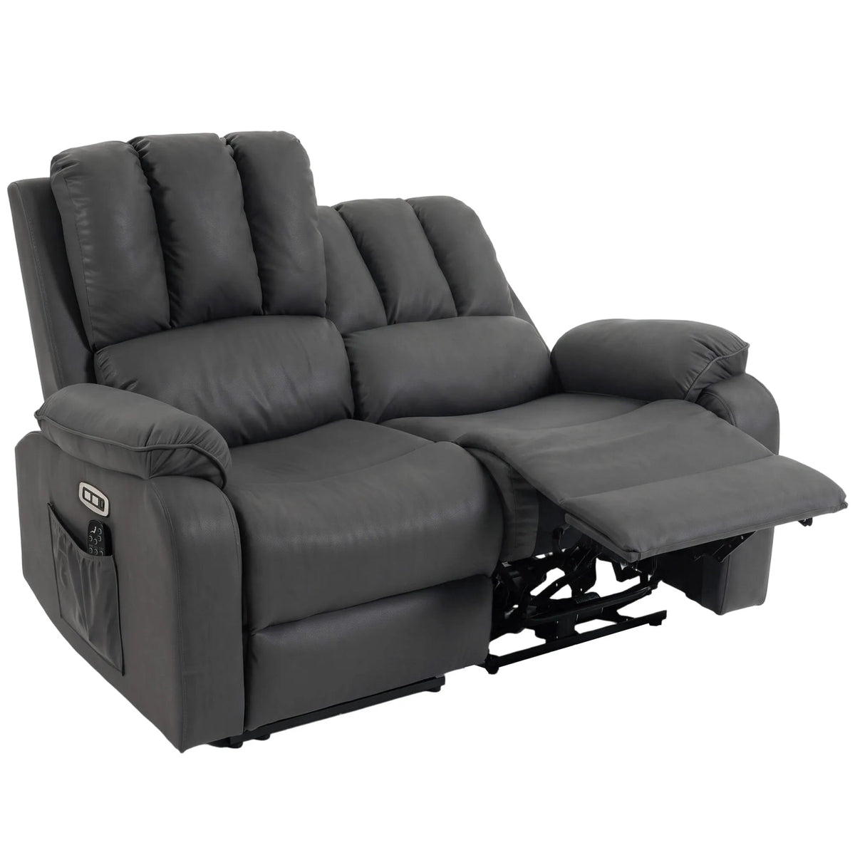 Elektrinė sofa-reglaineris dviem su masažu ir šildymu, USB ir USB-C