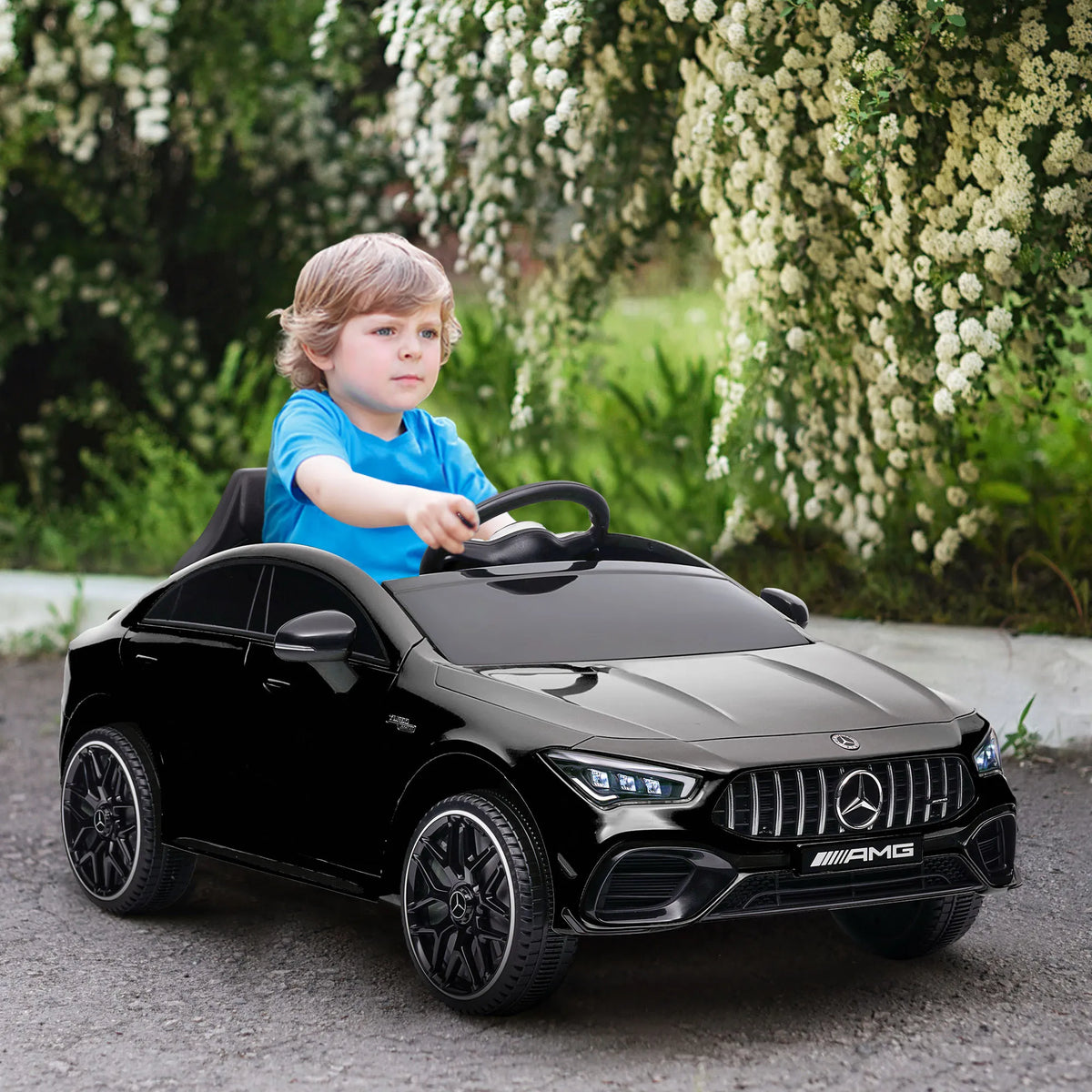 Elektrinis automobilis Mercedes-Benz AMG CLA 45, su nuotolinio valdymo pulteliu, 3-6 metų vaikams, juodos spalvos