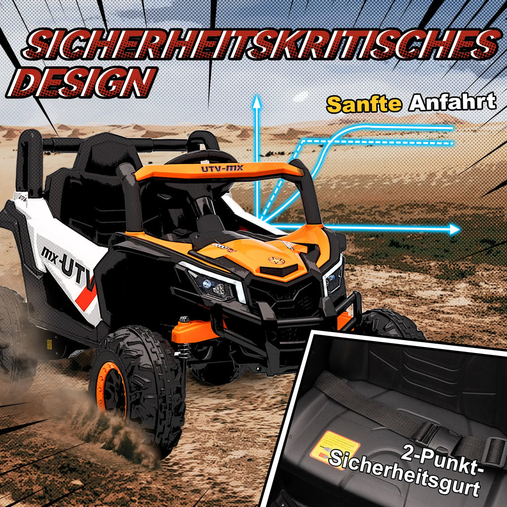 Elektrinis automobilis vaikams 3–5 metų, iki 30 kg, oranžinis 12V