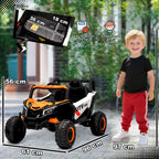 Elektrinis automobilis vaikams 3–5 metų, iki 30 kg, oranžinis 12V