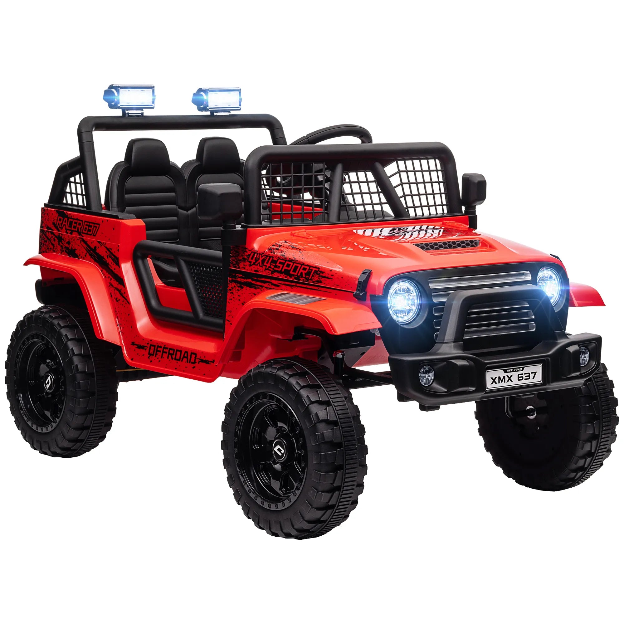 Elektrinis automobilis vaikams 3–6 metų, iki 50 kg, raudonos spalvos