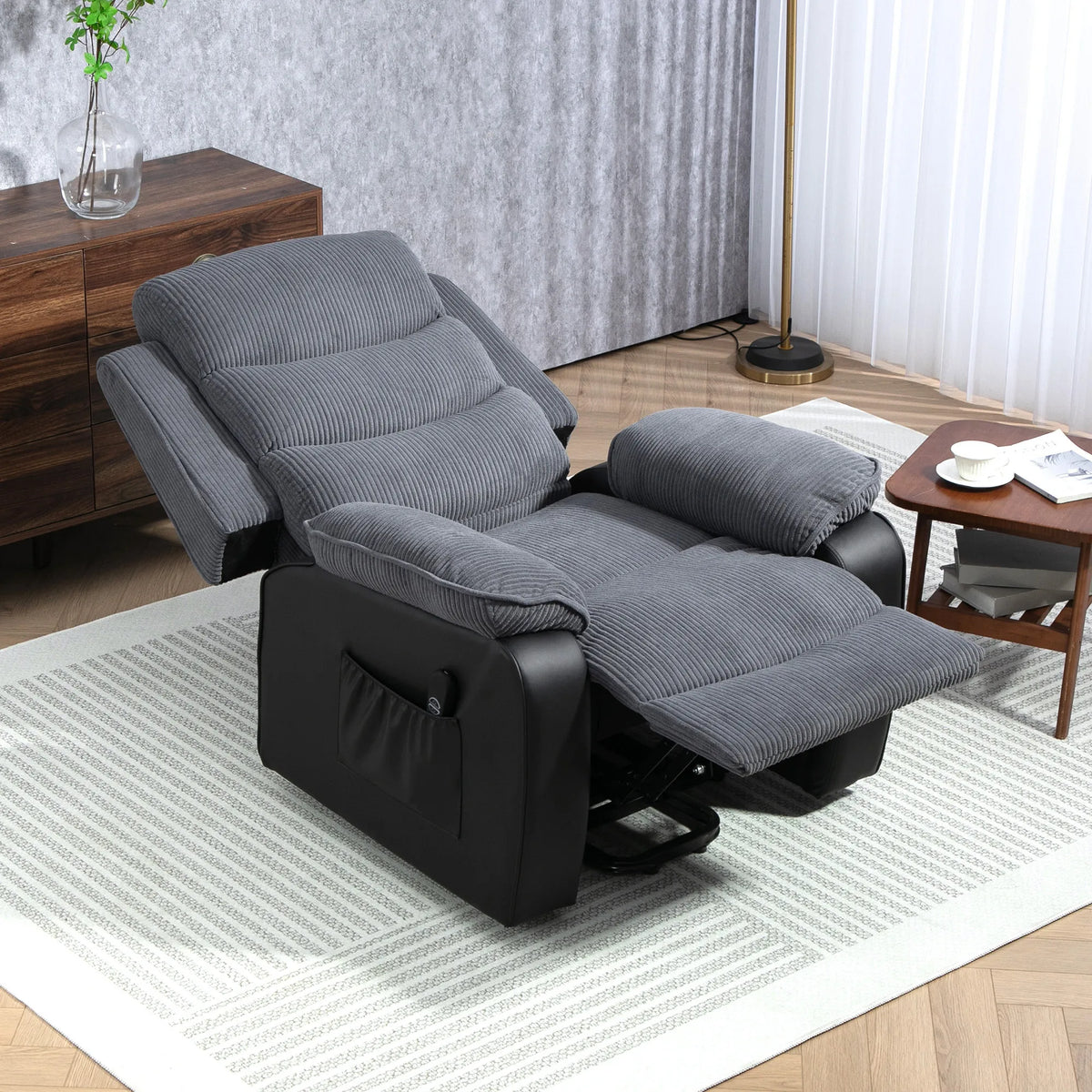 Elektrinis fotelis reglaineris, iki 135 kg, tamsiai pilkas