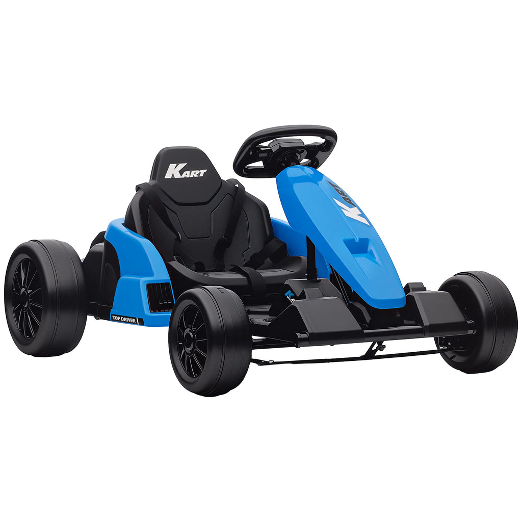 Elektrinis kartingas driftui, 24V, 6–12 metų vaikams, mėlynas