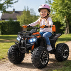 Elektrinis keturratis vaikams 3–5 metų su 30 kg apkrova, oranžinis