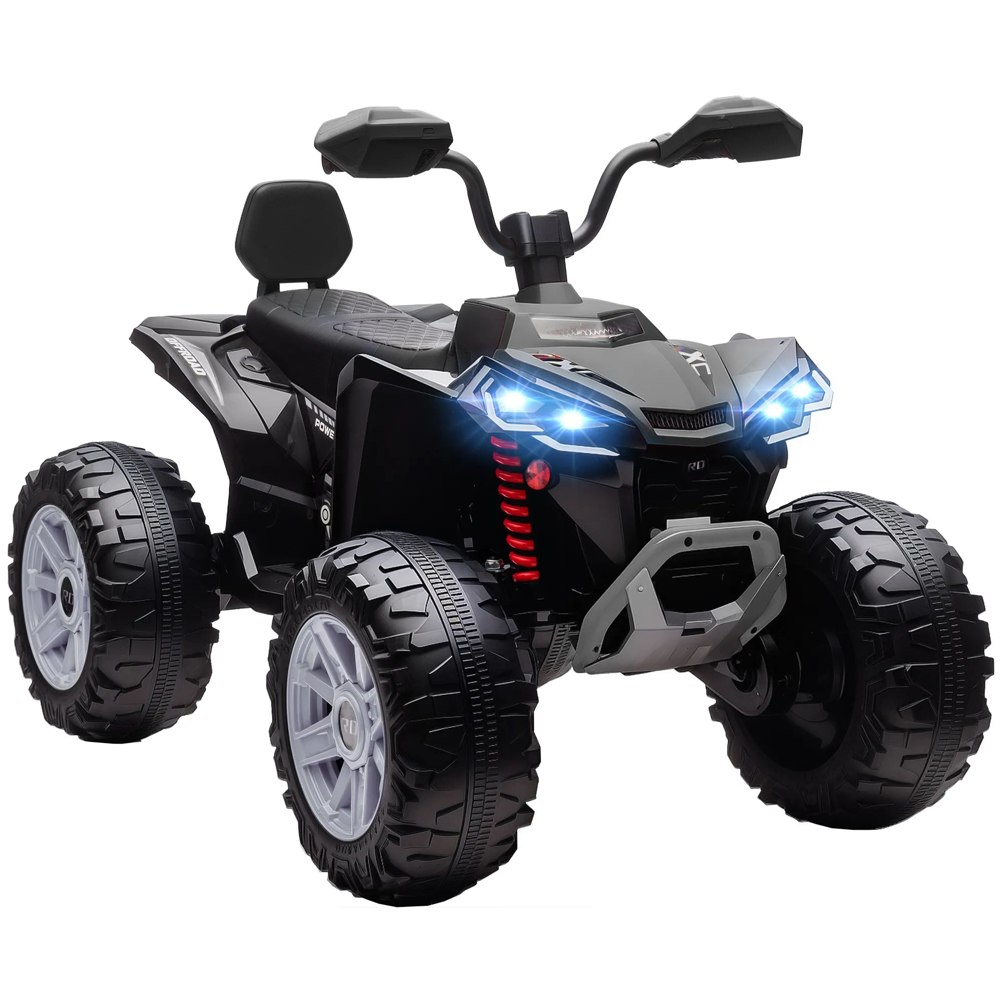 Elektrinis keturratis vaikams, dvivietis, iki 50 kg, 3–8 metai, juodas 24V 6,5 km/h