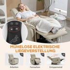 Elektrinis masažinis krėslas su kojų atrama, iki 120 kg, smėlio spalvos