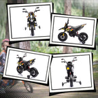 Elektrinis motociklas Aprilia vaikams 37–96 mėn., iki 30 kg, geltonas