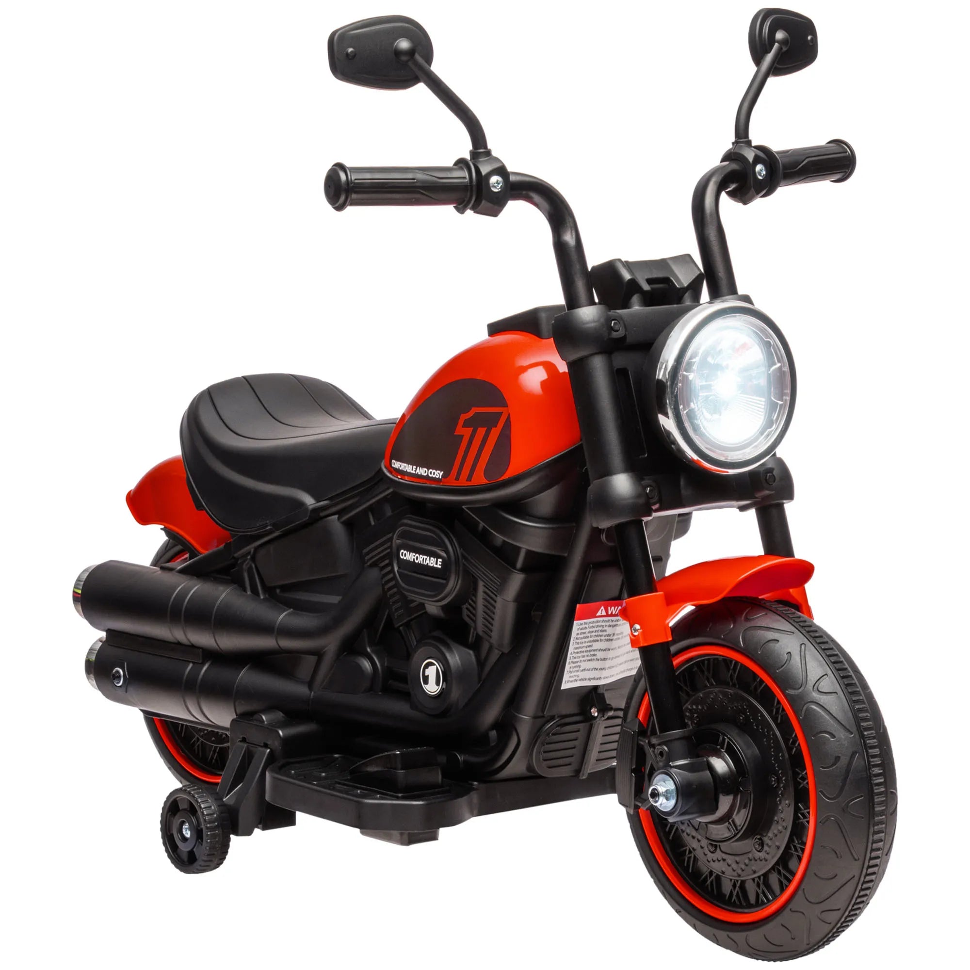 Elektrinis motociklas vaikams 18–36 mėn., iki 25 kg, raudonas