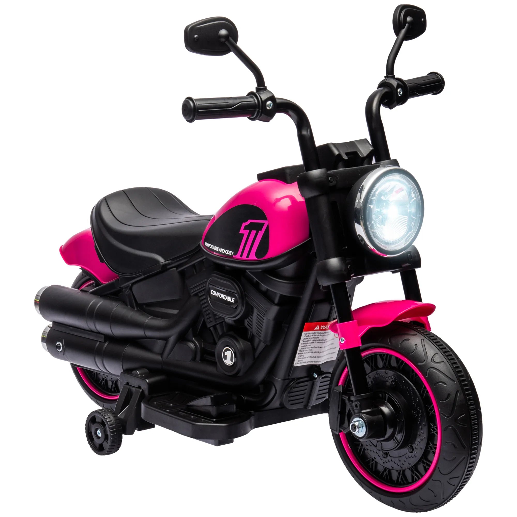 Elektrinis motociklas vaikams 18-36 mėn., iki 25 kg, rožinis