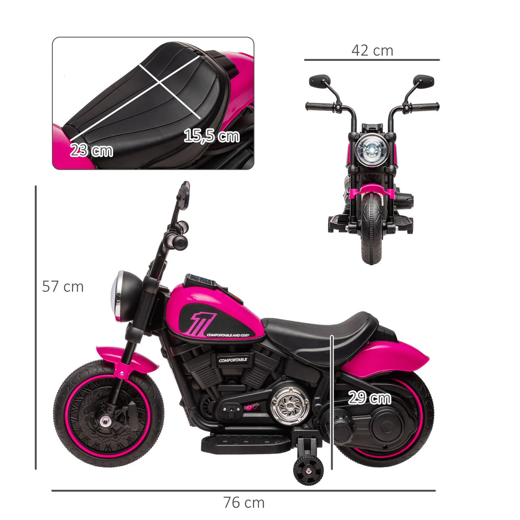 Elektrinis motociklas vaikams 18-36 mėn., iki 25 kg, rožinis