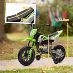 Elektrinis motociklas vaikams 3–6 metų, su pagalbiniais ratukais, žalias, iki 30 kg