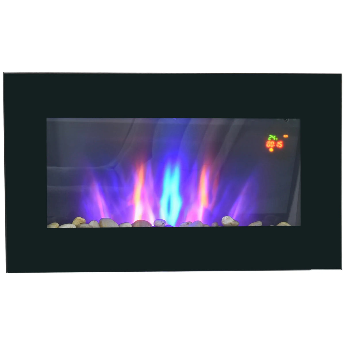 Elektrinis sieninis židinys, 1000 W/2000 W, LED ugnies efektas, nuotolinio valdymo pultas, stilingas išvaizda, su šildymo funkcija