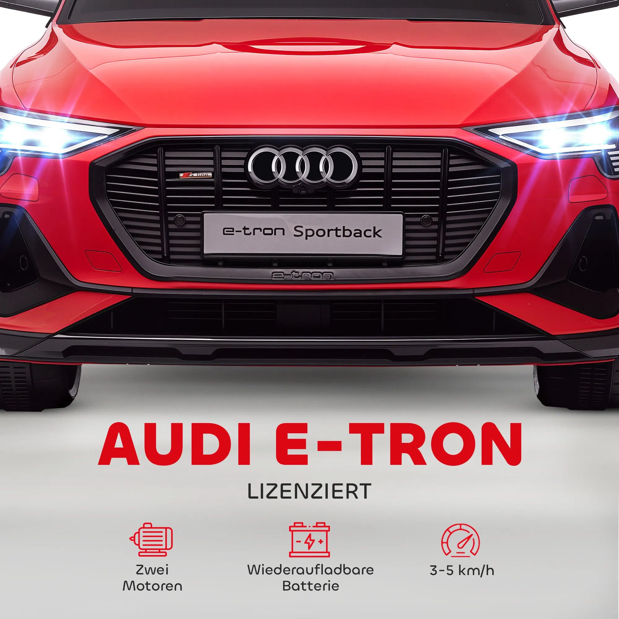 Elektrinis vaikiškas automobilis, 3–5 metų vaikams, iki 25 kg, raudonas