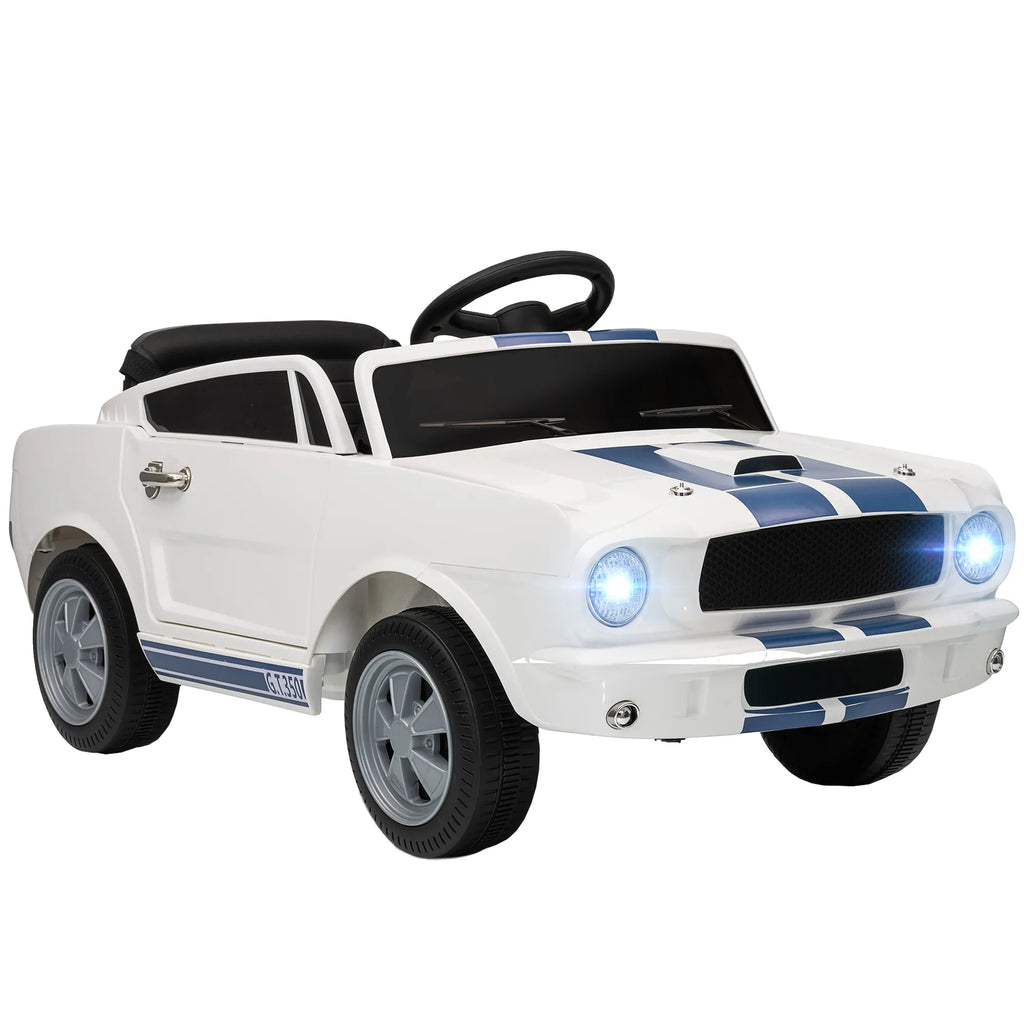 Elektrinis vaikiškas automobilis Ford Shelby GT 350, 3-6 metų vaikams, baltas 12V