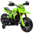Elektrinis vaikiškas motociklas, 3–8 metų vaikams, iki 30 kg, žalias