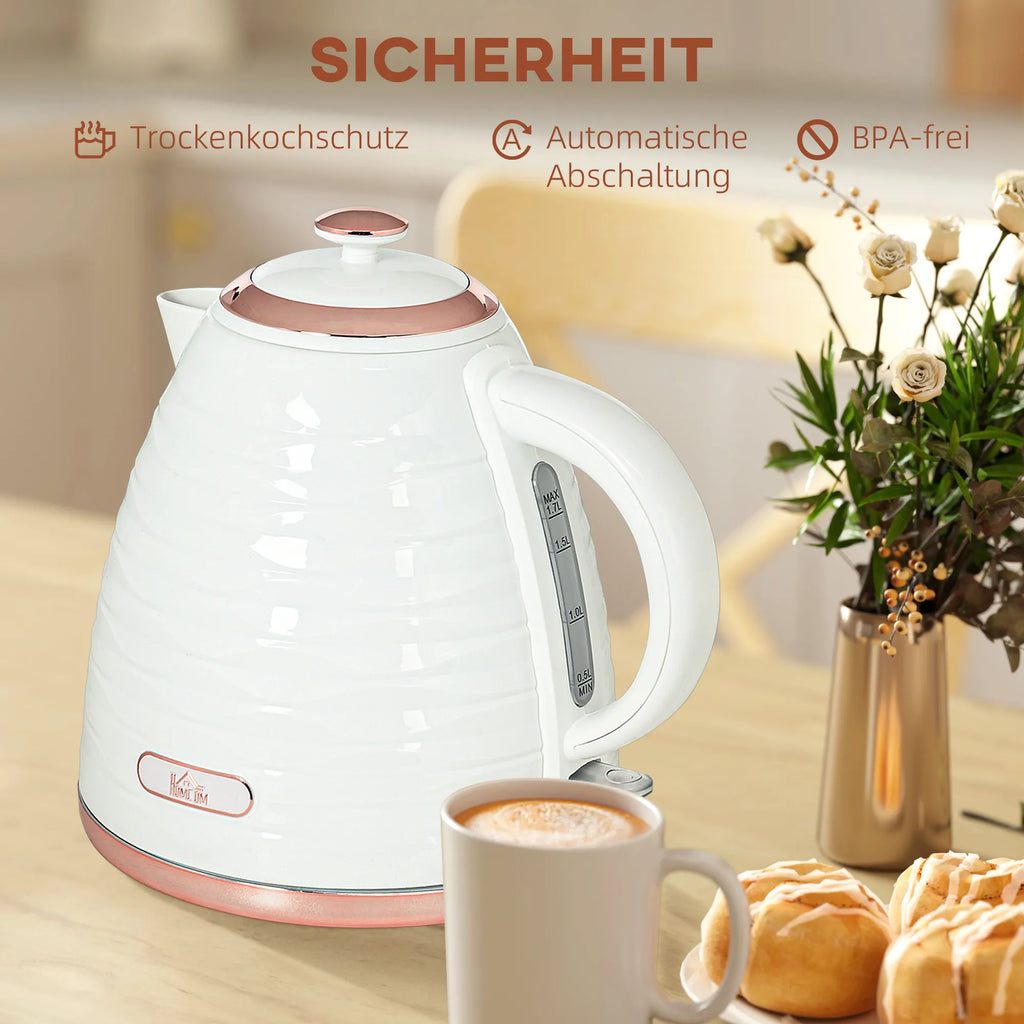 Elektrinis virdulys, 1,7 l, 2200 W, su kalkių filtru, baltas