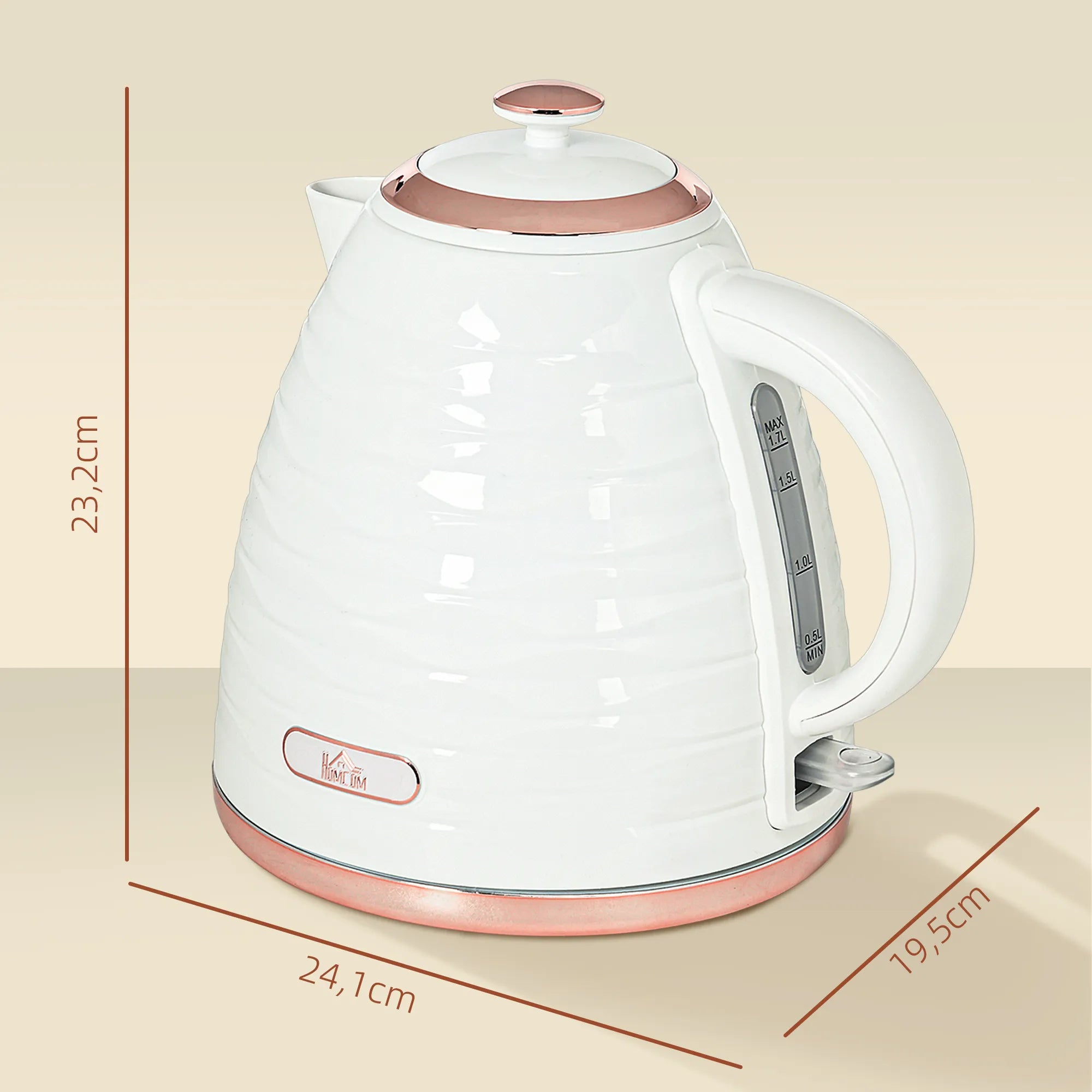 Elektrinis virdulys, 1,7 l, 2200 W, su kalkių filtru, baltas