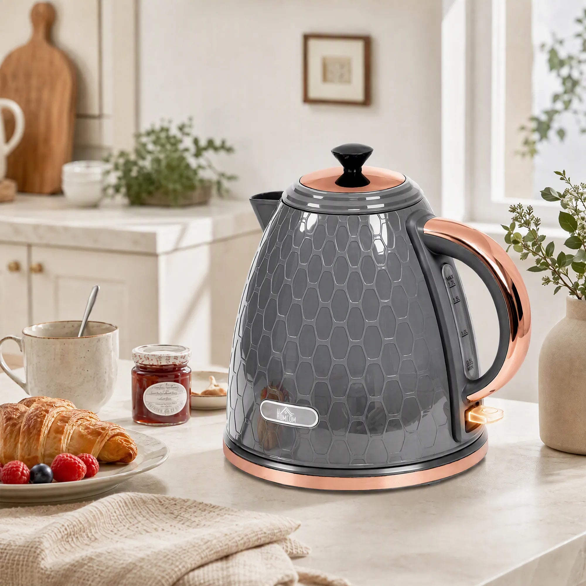 Elektrinis virdulys, 2200W, 1,7L, pilkas