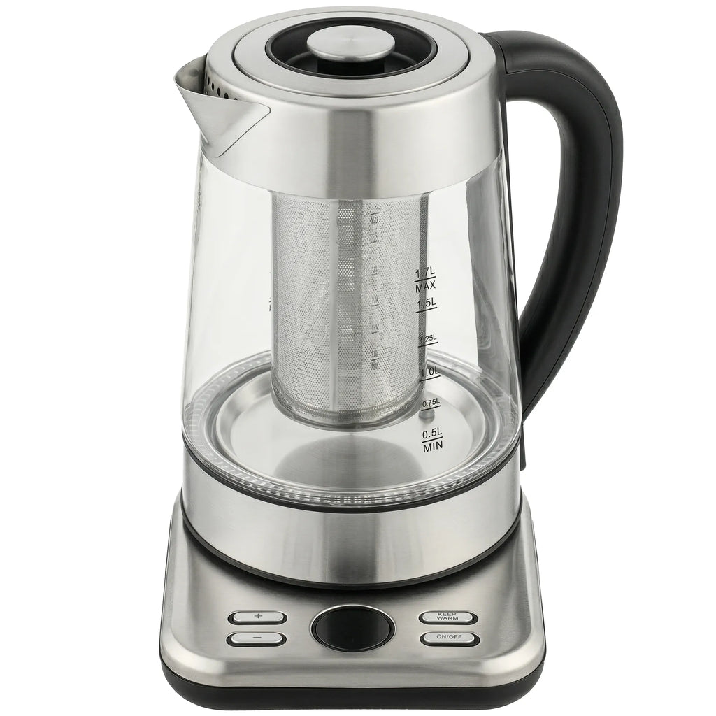 Elektrinis virdulys su temperatūros reguliavimu, 1,7 l, sidabrinis