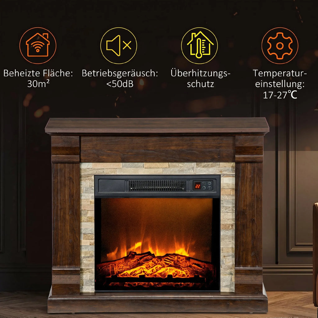 Elektrinis židinys, 1800 W, su šildymu ir nuotolinio valdymo pultu