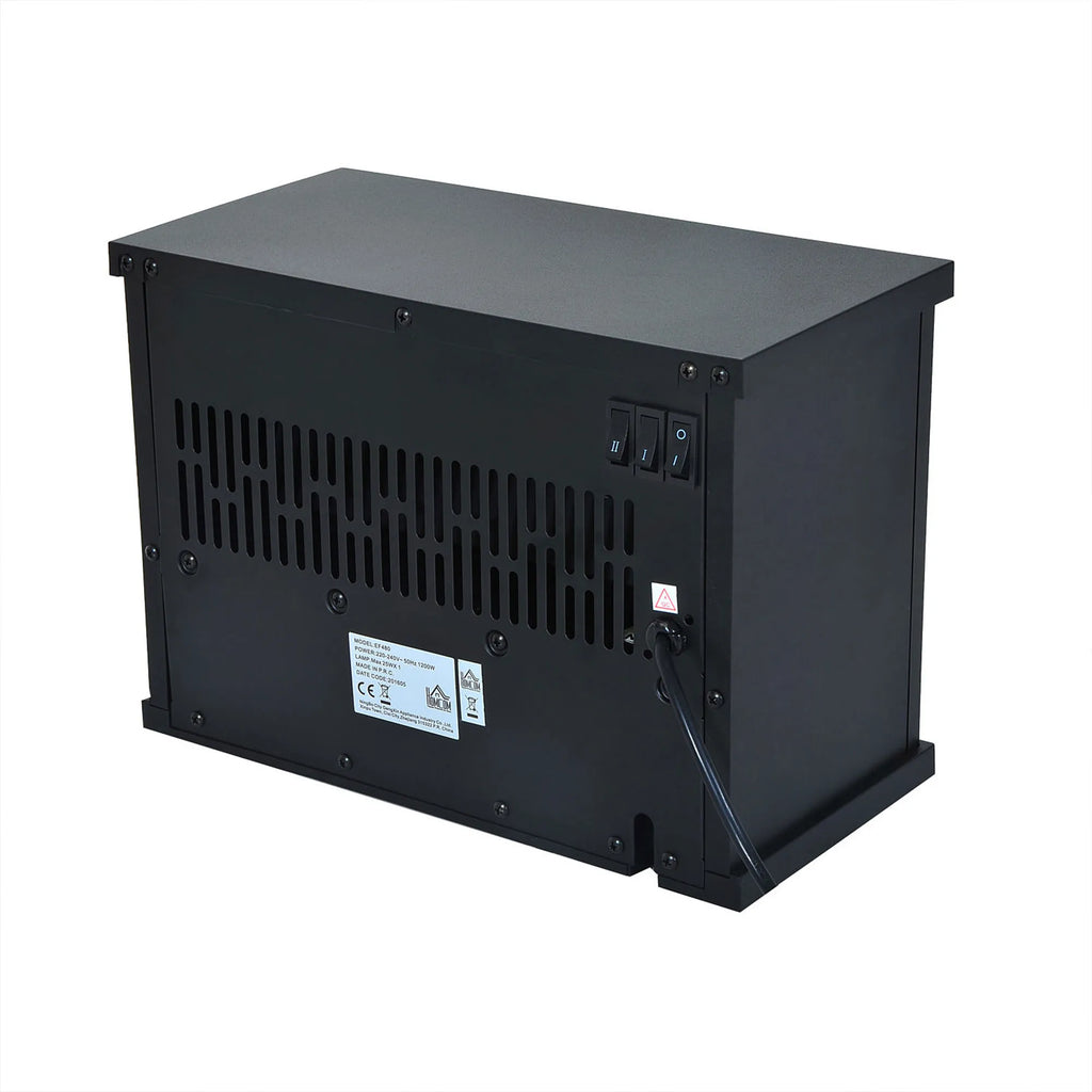 Elektrinis židinys su šildymo funkcija, 600/1200 W, juodas