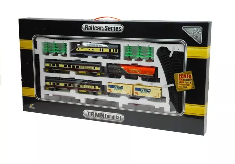 Elektrinių traukinių rinkinys su bėgiais, 100 cm