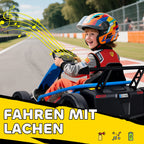 Elektromagnetinis kartingas su drifto funkcija, 8–12 metų vaikams, mėlynas