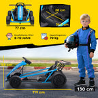 Elektromagnetinis kartingas su drifto funkcija, 8–12 metų vaikams, mėlynas