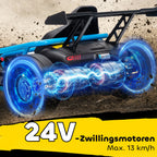 Elektromagnetinis kartingas su drifto funkcija, 8–12 metų vaikams, mėlynas