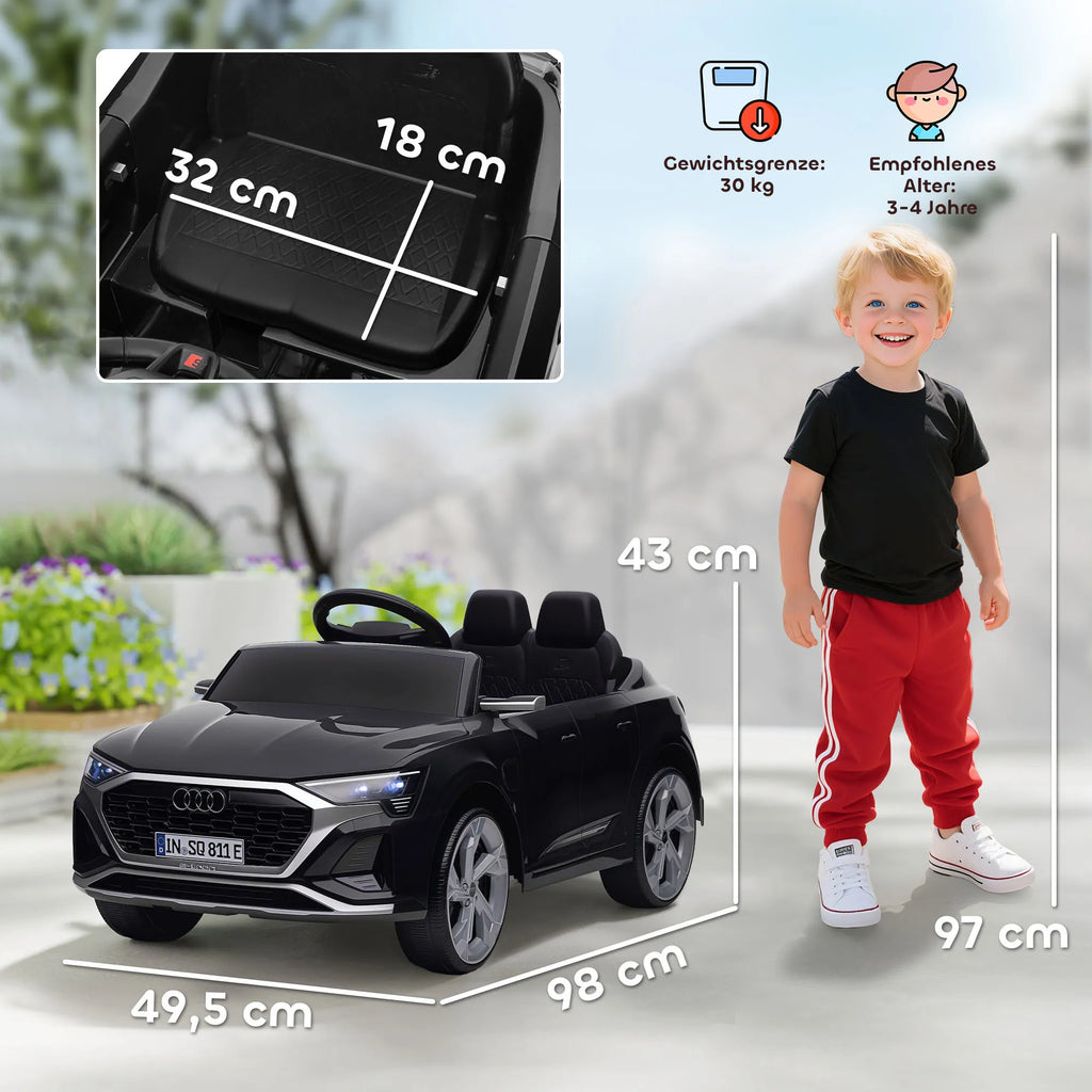 Elektromobilis vaikams Audi Q8 e-tron, 3–4 metų vaikams, juodas