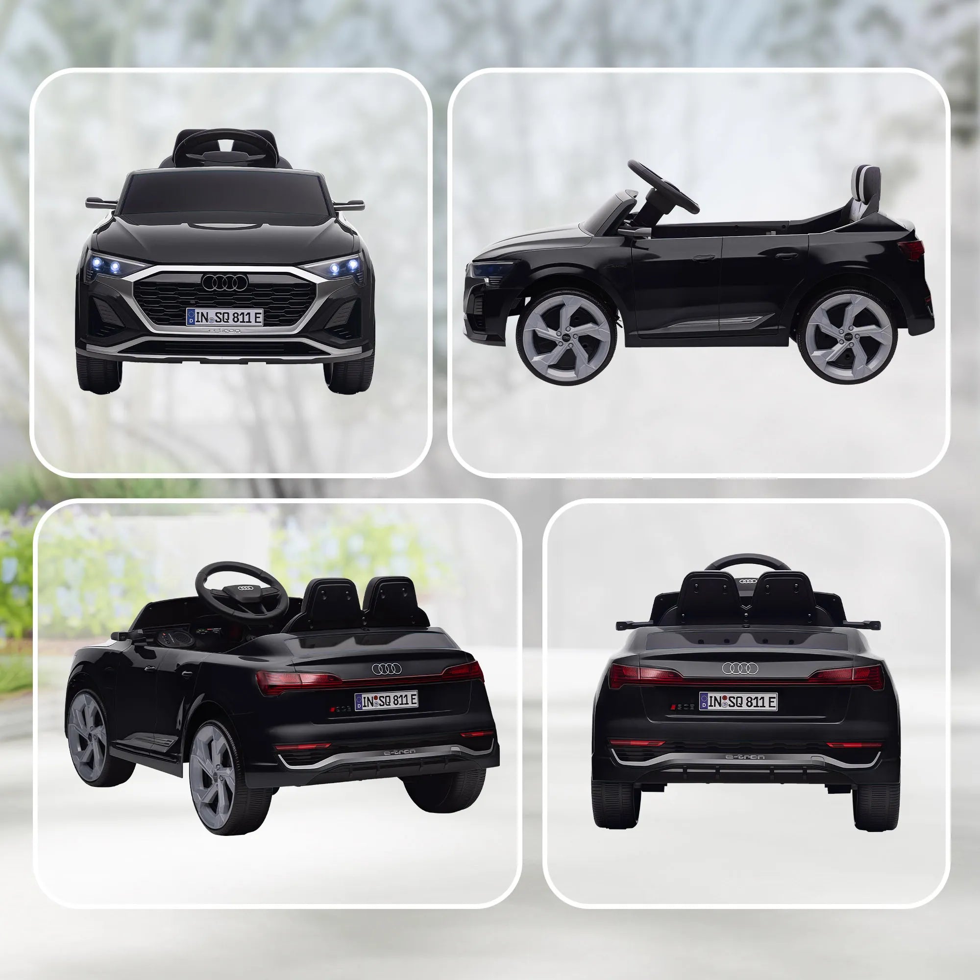 Elektromobilis vaikams Audi Q8 e-tron, 3–4 metų vaikams, juodas