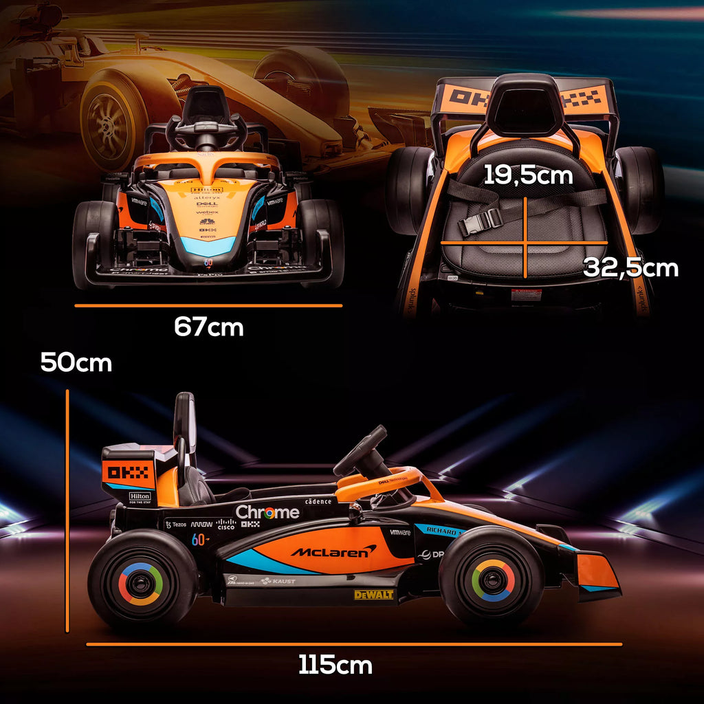 Elektromobilis vaikams McLaren F1, 3–5 metų, oranžinis