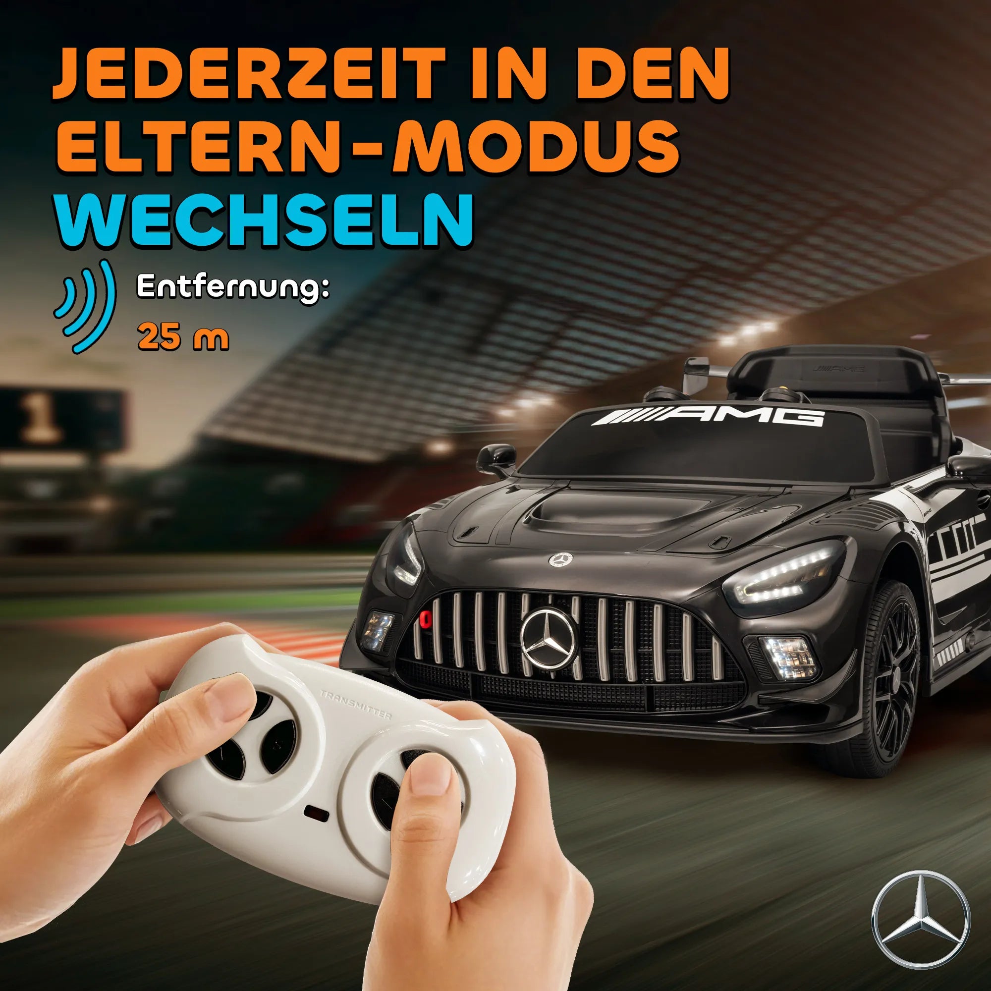 Elektromobilis vaikams Mercedes-AMG, 3–8 metų, juodas