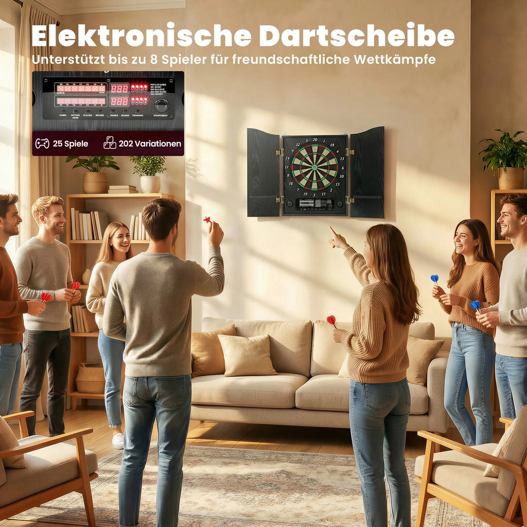 Elektroninė smiginio lenta su spintele 25 žaidimai LED ekranas