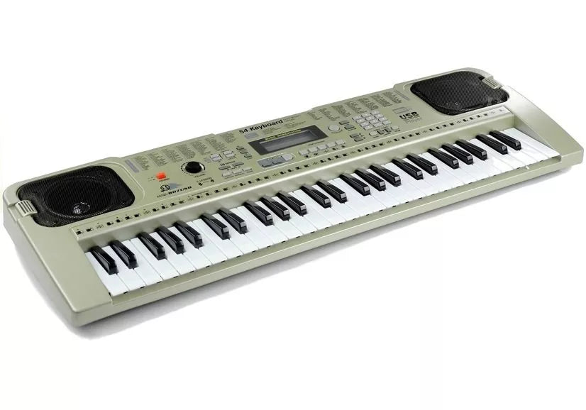 Elektroninis klavišinis muzikos instrumentas, 54 klavišai, su mikrofonu, smėlio spalvos